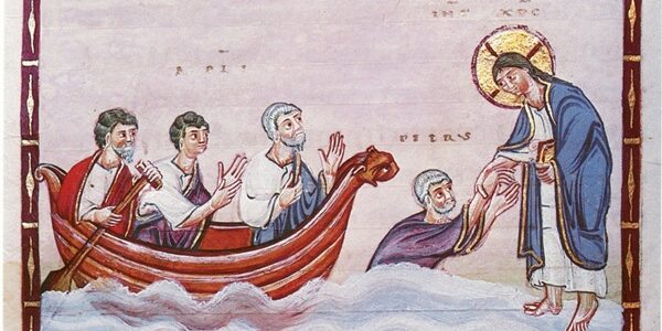 jésus et pierre sur l'eau
